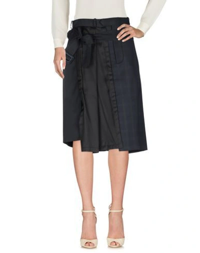 Shop Maison Margiela Midi Skirts In Dark Blue