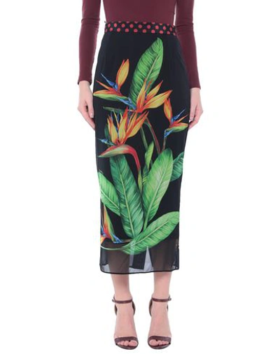 Shop Dolce & Gabbana Woman Maxi Skirt Black Size 6 Silk, Elastane