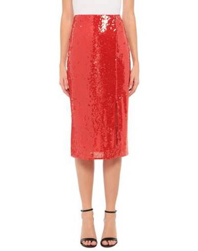 Shop Patrizia Pepe Woman Midi Skirt Red Size 2 Polyester, Elastane, Polyamide