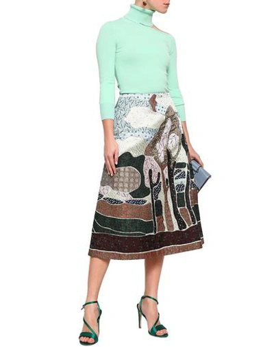 Shop Valentino Garavani Woman Midi Skirt Cocoa Size 10 Silk In Brown
