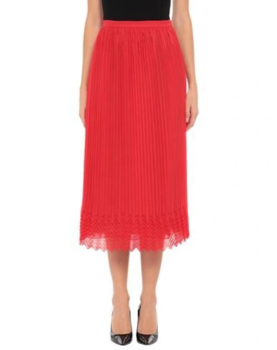 Shop Marco De Vincenzo Woman Midi Skirt Red Size 8 Polyester