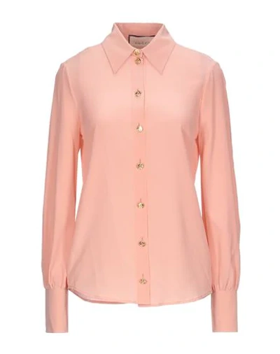 Shop Gucci Silk Shirts & Blouses In Pink