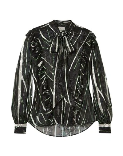 Shop Preen By Thornton Bregazzi Woman Shirt Black Size Xl Silk, Viscose
