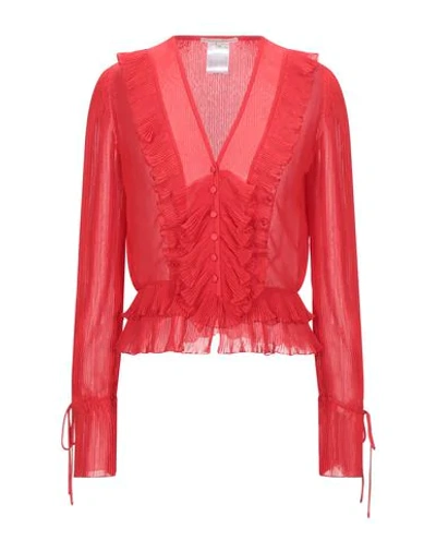 Shop Marco De Vincenzo Woman Shirt Red Size 8 Polyester