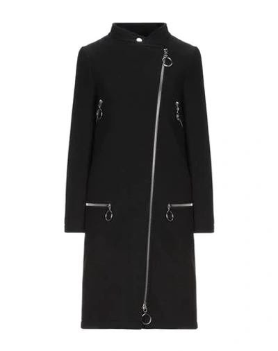 Shop Moschino Woman Coat Black Size 10 Virgin Wool, Polyamide