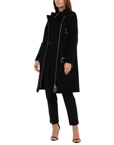 Shop Moschino Woman Coat Black Size 10 Virgin Wool, Polyamide