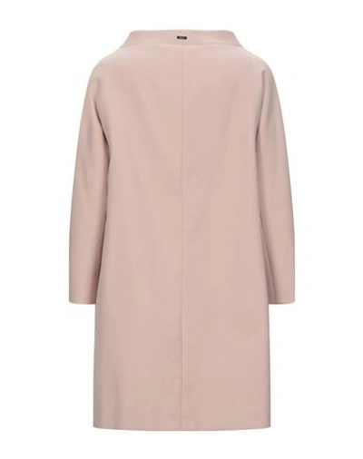 Shop Herno Woman Overcoat Blush Size 6 Cotton, Acetate In Pink