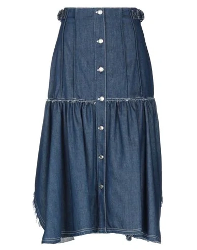 Shop Chloé Woman Denim Skirt Blue Size 6 Cotton