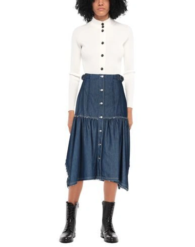 Shop Chloé Woman Denim Skirt Blue Size 6 Cotton