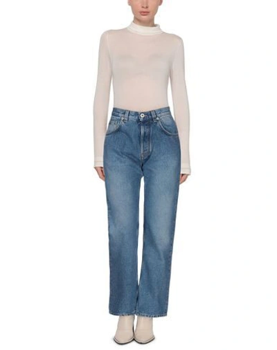 Shop Loewe Woman Denim Pants Blue Size 4 Cotton