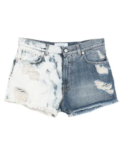 Givenchy Destroyed Denim Shorts In Blue