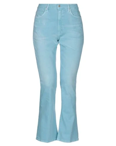 Shop Dondup Woman Jeans Azure Size 27 Cotton, Elastane In Blue