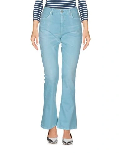 Shop Dondup Woman Jeans Azure Size 27 Cotton, Elastane In Blue