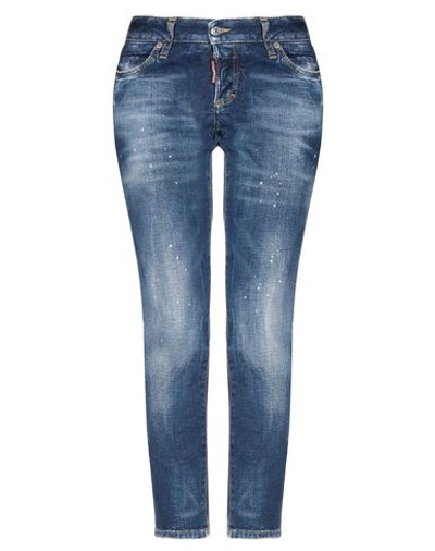 Dsquared2 Woman Denim Pants Blue Size 10 Cotton, Elastane In Blue