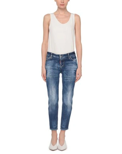 Dsquared2 Woman Denim Pants Blue Size 10 Cotton, Elastane In Blue