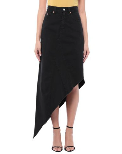 Shop Mm6 Maison Margiela Denim Skirts In Black