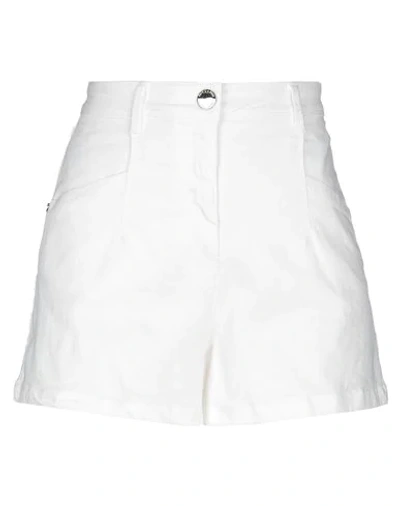 Shop Patrizia Pepe Woman Denim Shorts White Size 27 Cotton, Polyester, Elastane
