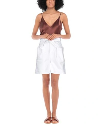 Shop Red Valentino Woman Denim Shorts White Size 2 Cotton, Elastane