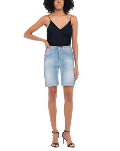Shop Dondup Woman Denim Shorts Blue Size 27 Cotton, Elastomultiester