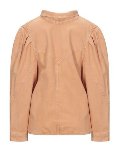 Shop Isabel Marant Woman Denim Shirt Orange Size 10 Cotton
