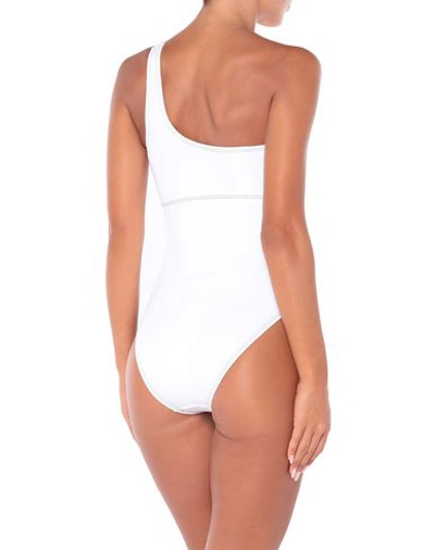 Shop Moschino Woman One-piece Swimsuit White Size 4 Polyamide, Elastane