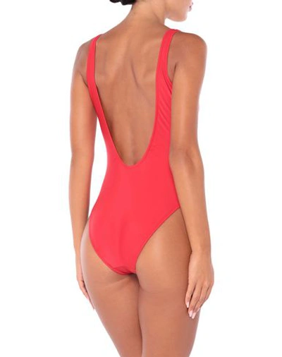 Shop Moschino One-piece Swimsuits In Red