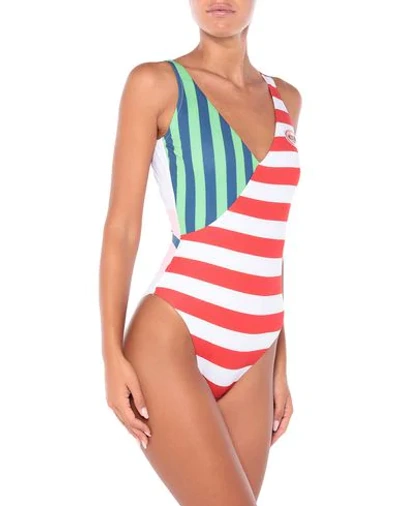 Shop Moschino Woman One-piece Swimsuit Red Size 6 Polyester, Elastane