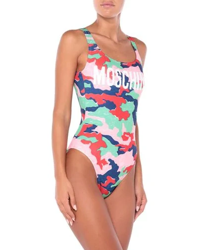 Shop Moschino One-piece Swimsuits In Green