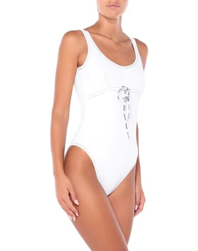 Shop Moschino Woman One-piece Swimsuit White Size 6 Polyamide, Elastane