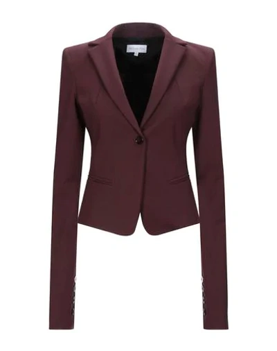 Patrizia Pepe Sartorial Jacket In Maroon
