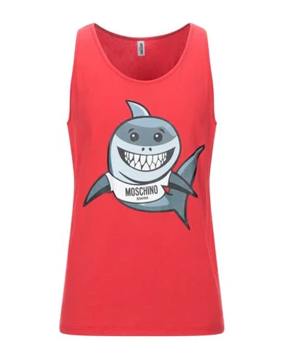 Shop Moschino Tank Tops In Red