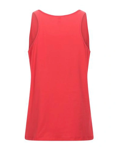Shop Moschino Tank Tops In Red