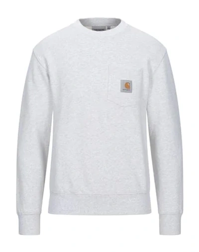 Shop Carhartt Man Sweatshirt Light Grey Size Xs Cotton