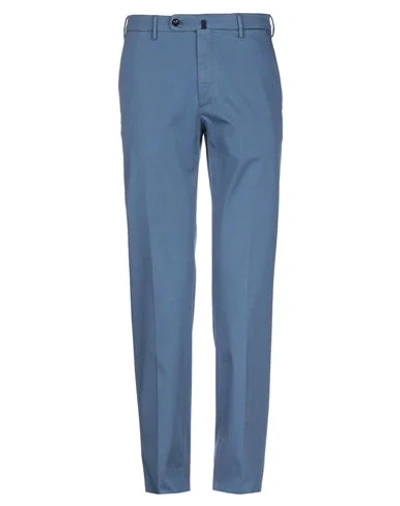 Shop Incotex Man Pants Slate Blue Size 34 Cotton, Lyocell, Elastane