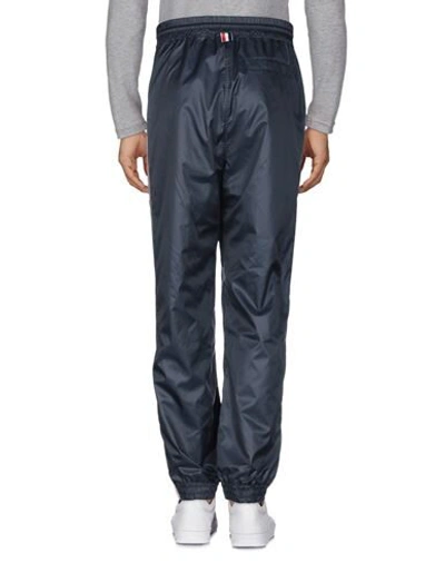 Shop Thom Browne Man Pants Midnight Blue Size 4 Polyester