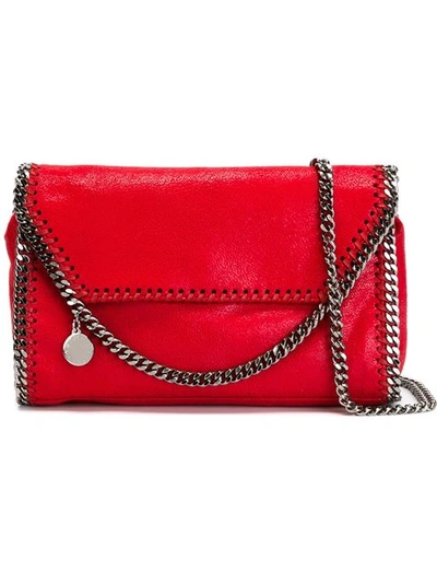 Shop Stella Mccartney Mini 'falabella Shaggy Deer' Crossbody Bag In Red