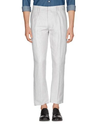 Shop Dondup Woman Pants Dove Grey Size 28 Linen, Viscose