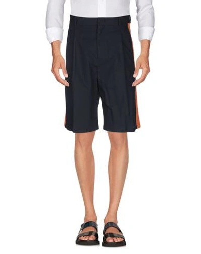 Shop Valentino Garavani Man Shorts & Bermuda Shorts Midnight Blue Size 34 Cotton