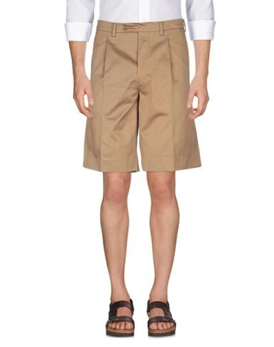 Shop Prada Bermudas In Camel