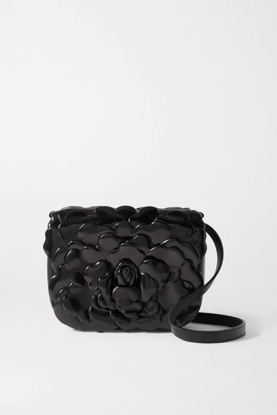 Shop Valentino Garavani 03 Rose Edition Atelier Small Leather Shoulder Bag In Black