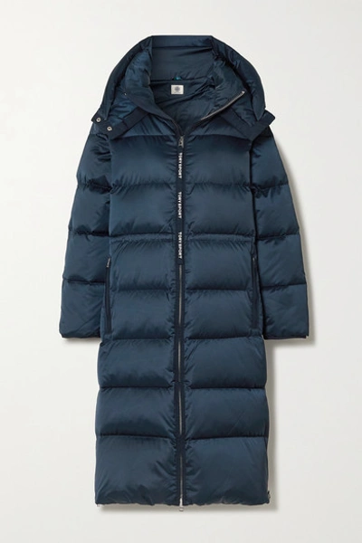 Shop Tory Sport Hooded Quilted Shell Down Coat In Navy