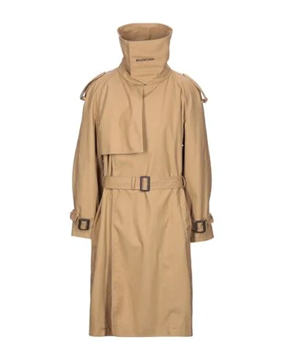 Shop Balenciaga Overcoats In Camel