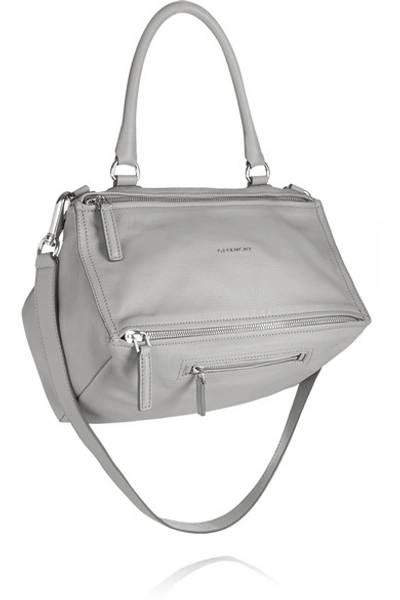 Shop Givenchy Medium Pandora Bag In Light-gray Textured-leather