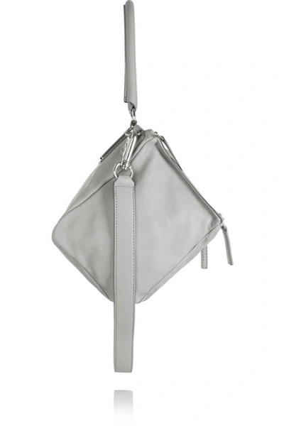 Shop Givenchy Medium Pandora Bag In Light-gray Textured-leather