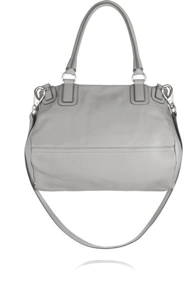 Shop Givenchy Medium Pandora Bag In Light-gray Textured-leather