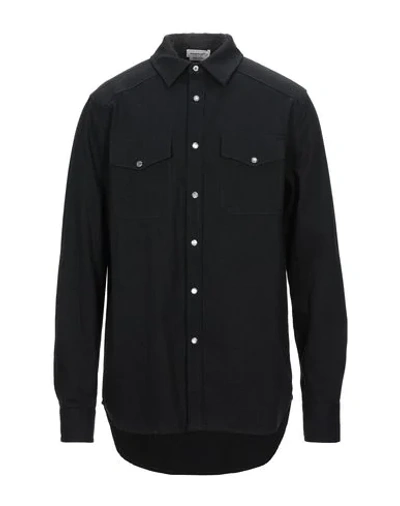 Shop Alexander Mcqueen Denim Shirts In Black