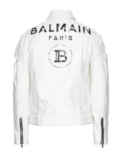 Shop Balmain Denim Outerwear In White