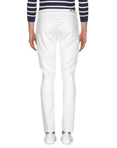 Shop Dondup Man Denim Pants White Size 30 Cotton, Elastane