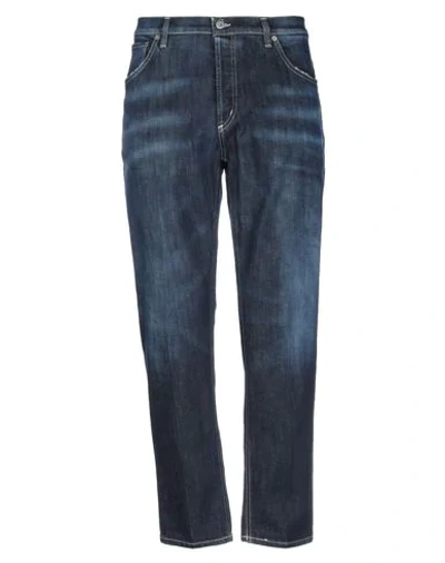 Shop Dondup Man Denim Pants Blue Size 31 Cotton, Elastane