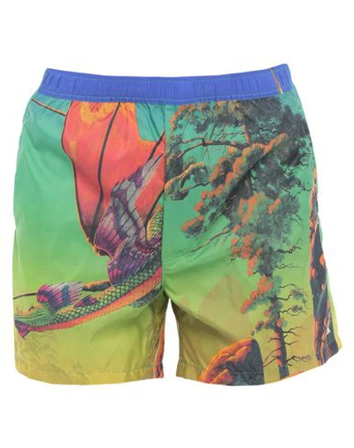 Shop Valentino Garavani Man Swim Trunks Green Size 36 Polyamide